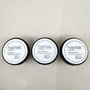 Hairtalk Hair Extensions Silicone Beads 3mm Blonde Light Dark Brown Set NEW